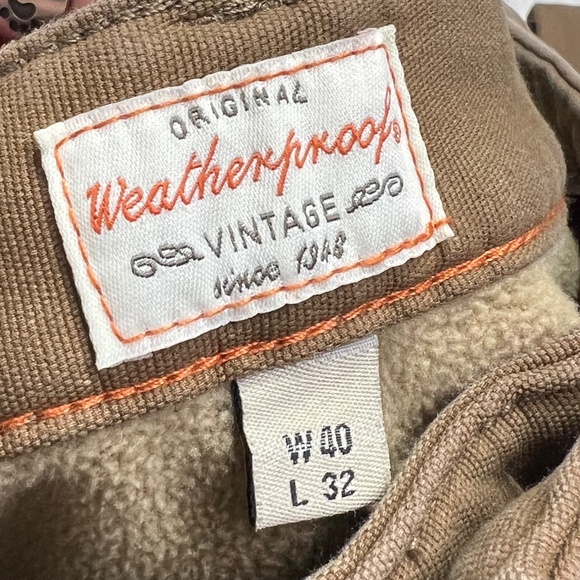 |•WEATHERPROOF•| Vintage Regular Fleece Lined Pants Size 40 L 30 - Picture 7 of 11